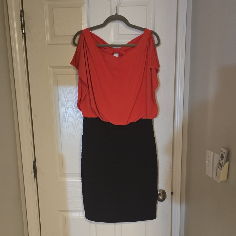 Chic Coral and Black Women's Dress